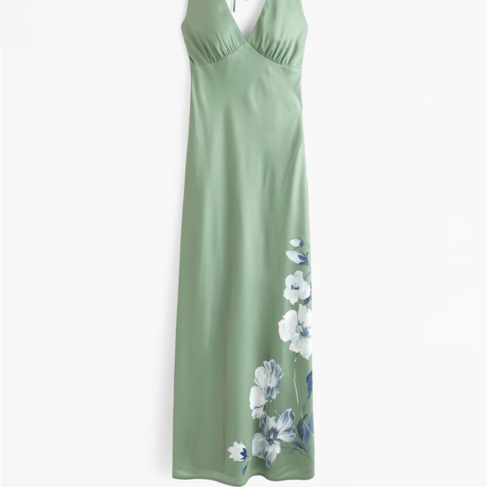 Abercrombie & Fitch Plunge Cowl Back Maxi Dress – Size L Petite